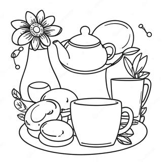 Tea Party Coloring Pages