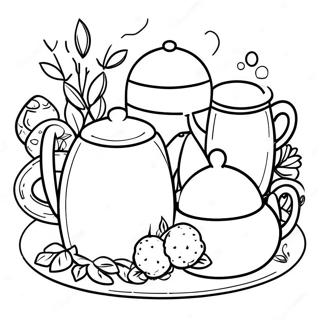 Tea Party Coloring Page 5321-4414