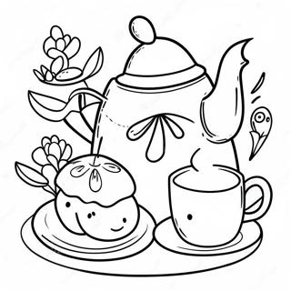 Tea Party Coloring Page 5321-4415