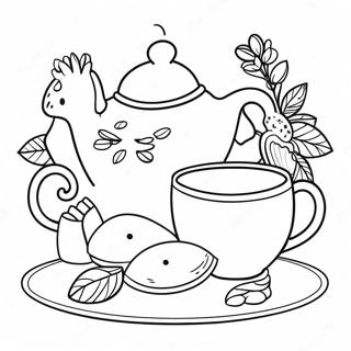 Whimsical Tea Party Coloring Page 5322-4420