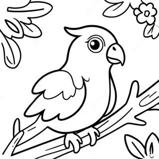 Colorful Cockatiel In A Tree Coloring Page 53233-42605