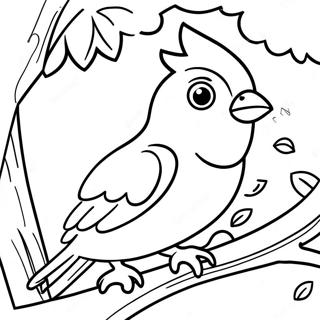 Colorful Cockatiel In A Tree Coloring Page 53233-42606