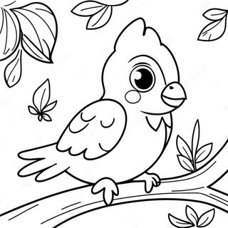 Colorful Cockatiel In A Tree Coloring Page 53233-42607