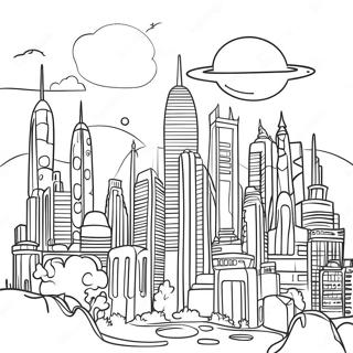 Futuristic Cityscape Coloring Page 53242-42614