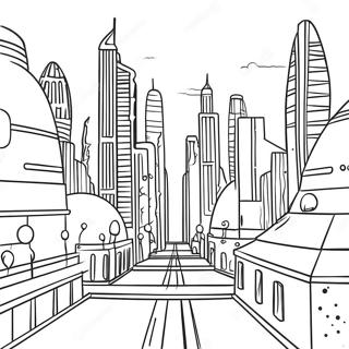 Futuristic Cityscape Coloring Page 53242-42616