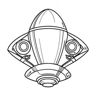 Futuristic Spaceship Flying Coloring Page 53243-42617