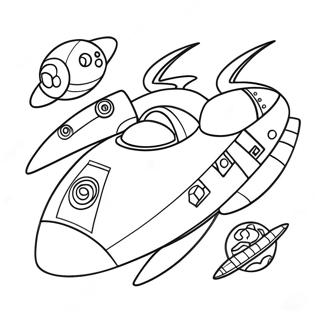 Futuristic Spaceship Flying Coloring Page 53243-42618