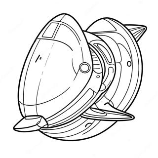 Futuristic Spaceship Flying Coloring Page 53243-42619