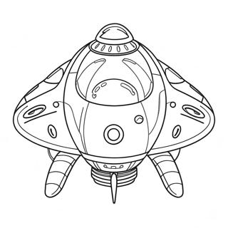 Futuristic Spaceship Flying Coloring Page 53243-42620