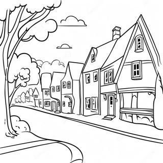 Charming Vermont Village Coloring Page 53263-42633