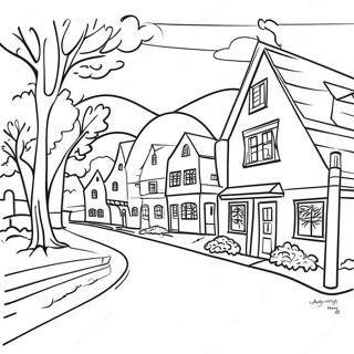 Charming Vermont Village Coloring Page 53263-42634