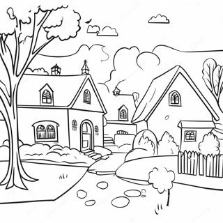 Charming Vermont Village Coloring Page 53263-42636