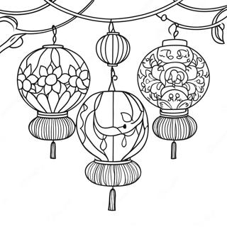 Festive Chinese Lanterns Coloring Page 53363-42713