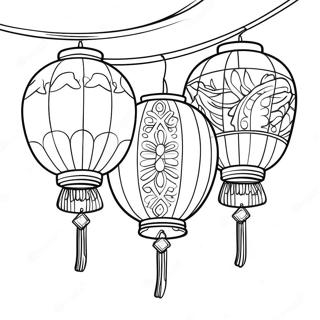 Festive Chinese Lanterns Coloring Page 53363-42714