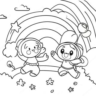 Colorful Rainbow Friends Playing Together Coloring Page 53383-42729