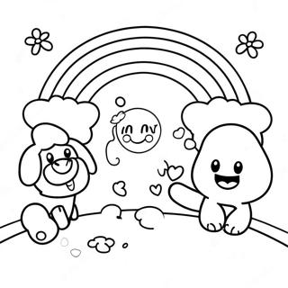 Colorful Rainbow Friends Playing Together Coloring Page 53383-42730