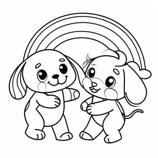 Colorful Rainbow Friends Playing Together Coloring Page 53383-42731