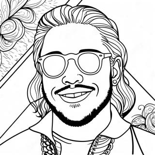 Post Malone With Cool Sunglasses Coloring Page 53403-42741