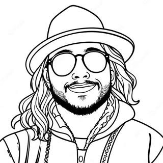 Post Malone With Cool Sunglasses Coloring Page 53403-42742