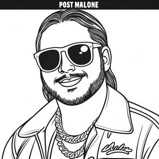 Post Malone With Cool Sunglasses Coloring Page 53403-42743