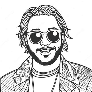 Post Malone With Cool Sunglasses Coloring Page 53403-42744