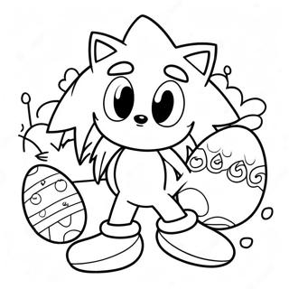 Sonic The Hedgehog With Easter Eggs Coloring Page 53413-42750