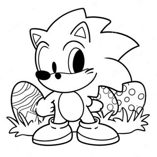 Sonic The Hedgehog With Easter Eggs Coloring Page 53413-42751