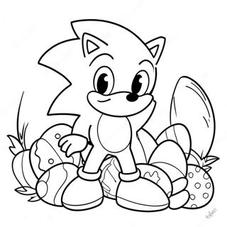 Sonic The Hedgehog With Easter Eggs Coloring Page 53413-42752