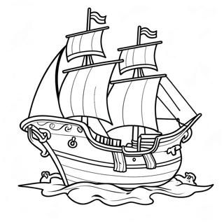 Adventurous Pirate Ship Coloring Page 53423-42763