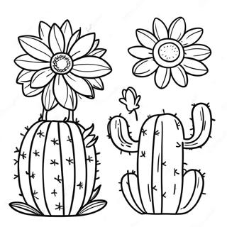 Vibrant Cactus Flower Coloring Page 53443-42785