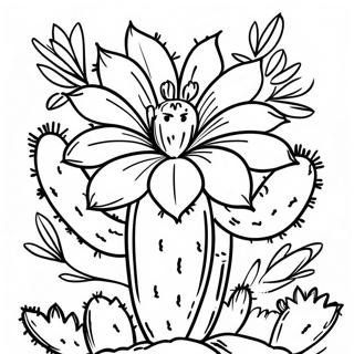 Vibrant Cactus Flower Coloring Page 53443-42786