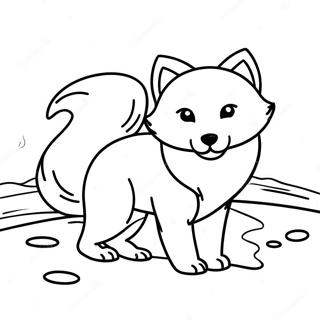 Arctic Fox In The Snow Coloring Page 53453-42781