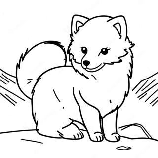 Arctic Fox In The Snow Coloring Page 53453-42782