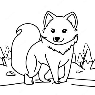 Arctic Fox In The Snow Coloring Page 53453-42783