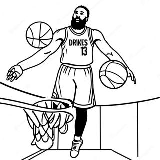 James Harden Dunking Basketball Coloring Page 53463-42794