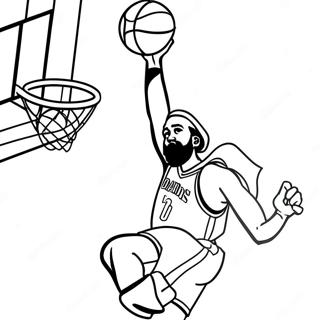 James Harden Dunking Basketball Coloring Page 53463-42795