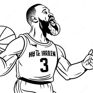 James Harden Dunking Basketball Coloring Page 53463-43100