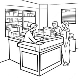 Busy Post Office Scene Coloring Page 53473-42801