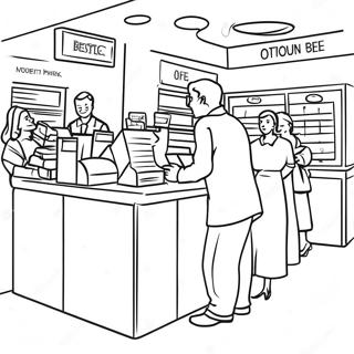 Busy Post Office Scene Coloring Page 53473-42802