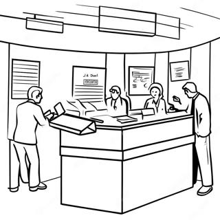 Busy Post Office Scene Coloring Page 53473-42803