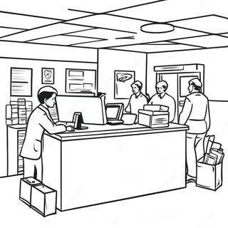 Busy Post Office Scene Coloring Page 53473-42804