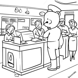 Busy Post Office Scene Coloring Page 53473-43111