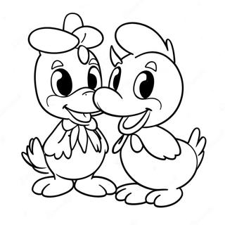 Cute Donald Duck And Daisy Duck Coloring Page 53483-42815