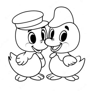 Cute Donald Duck And Daisy Duck Coloring Page 53483-43118