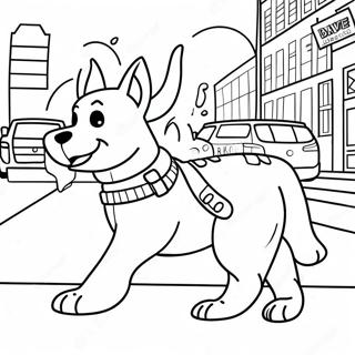 Brave Police Dog In Action Coloring Page 53493-43124