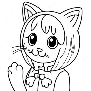 Anime Cat Girl Coloring Pages