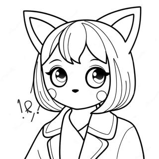 Anime Cat Girl Coloring Page 53502-42822