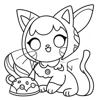 Anime Cat Girl Coloring Page 53502-42824