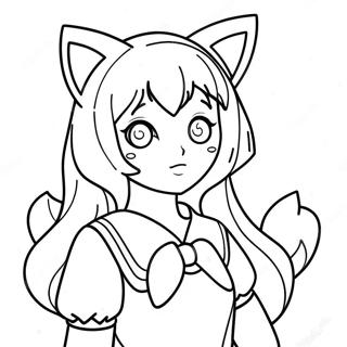 Anime Cat Girl Coloring Page 53502-43125