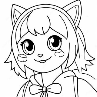 Anime Cat Girl Coloring Page 53502-43126